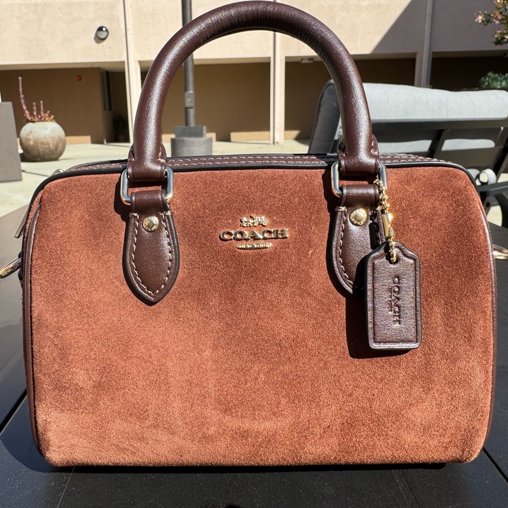 Coach Brown Suede Mini Rowan